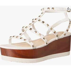 Vince Camuto Studded White Strappy Platform Sandals  7M